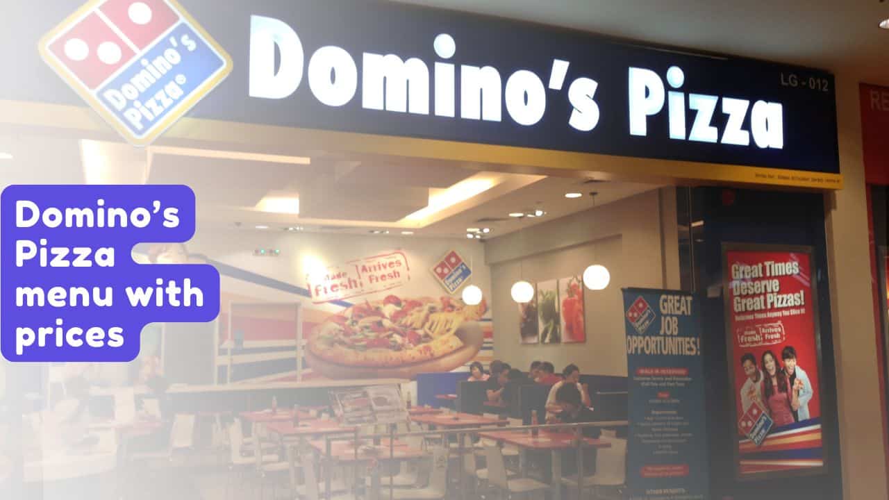 Domino’s Pizza menu with prices